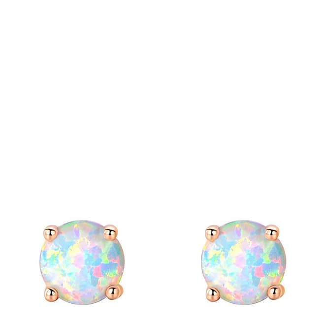Chloe Collection by Liv Oliver 18K Rose Gold Plated White Opal Stud Earrings