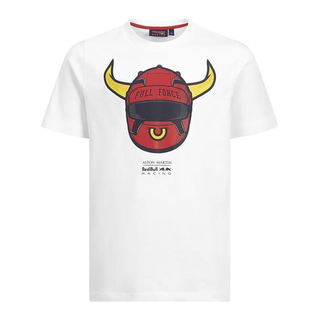 Red Bull Racing White Red Bull Helmet T-Shirt