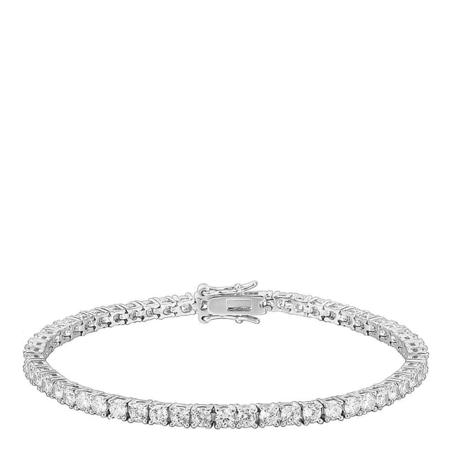 Chloe Collection by Liv Oliver Silver Plated CZ Eternity Tennis Bracelet