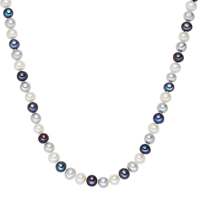 The Pacific Pearl Company Blue/White/Silver Pearl Necklace