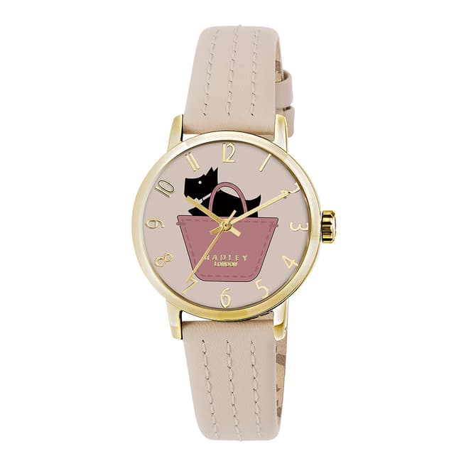 Radley Soft Pink Basket Dog Leather Strap Watch
