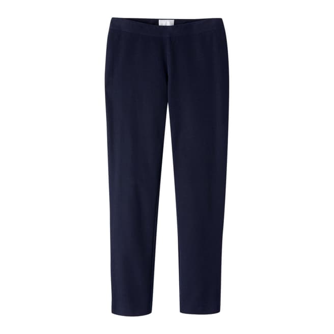 Pure Collection Navy Cotton Stretch Crop Trouser