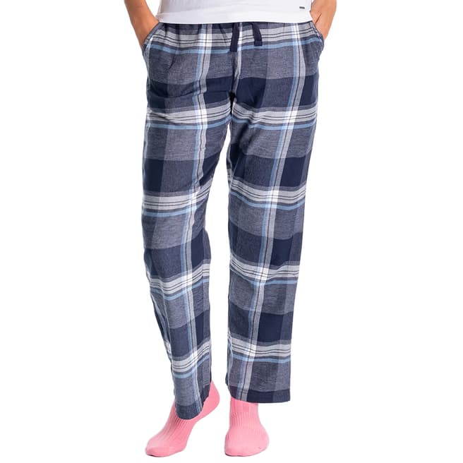 RUPERT & BUCKLEY Navy Clyde Flannel Check Lounge Pants