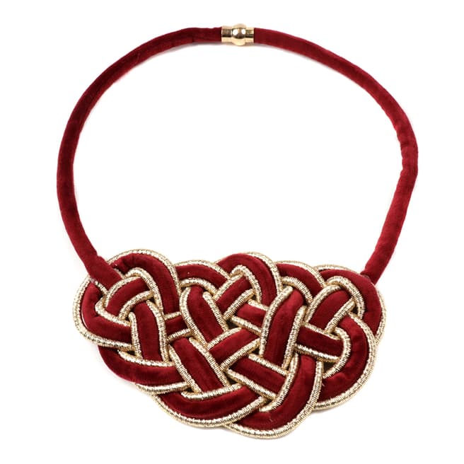 Amrita Singh Red Greta Velvet Necklace
