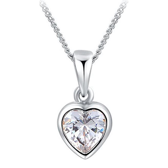 Ma Petite Amie Platinum Plated Heart Necklace