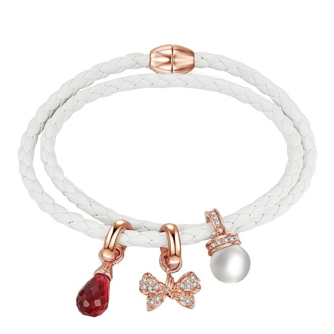 Saint Francis Crystals Rose Gold/White Crystal Charm Bracelet