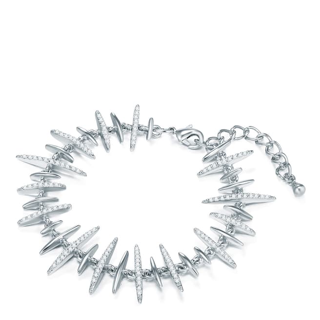 Saint Francis Crystals Silver Crystal Spike Bracelet