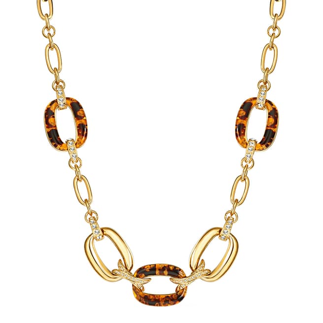 Saint Francis Crystals Gold/Tortoise Crystal Link Necklace