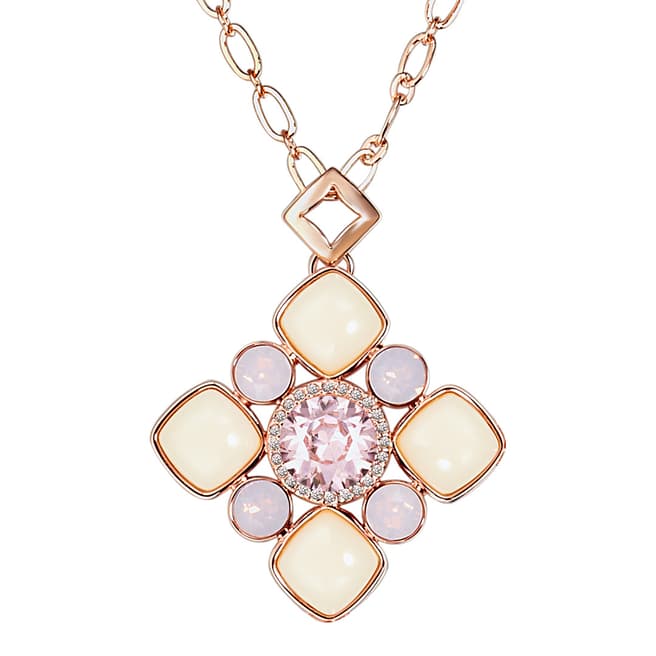 Saint Francis Crystals Rose Gold/ Pink Crystal Pendant Necklace