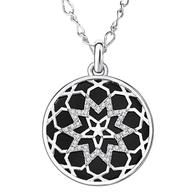Saint Francis Crystals Silver/Black Crystal Filigree Necklace