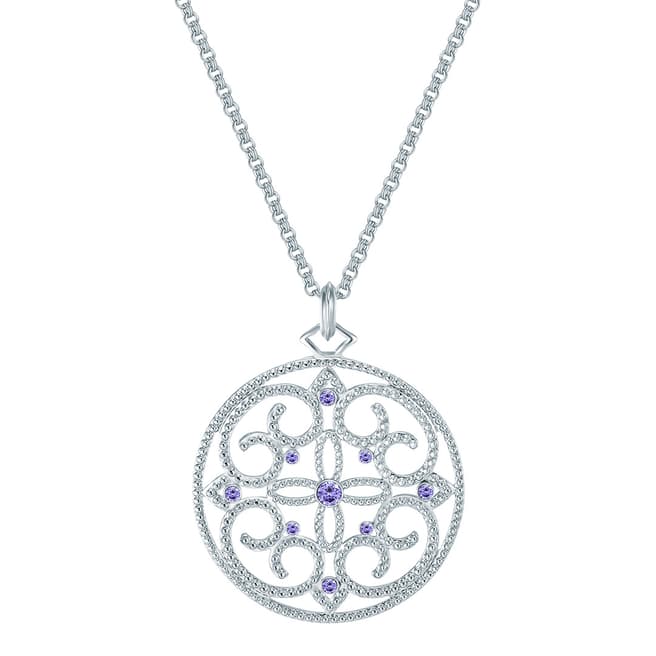 Saint Francis Crystals Silver/Violet Crystal Filigree Necklace