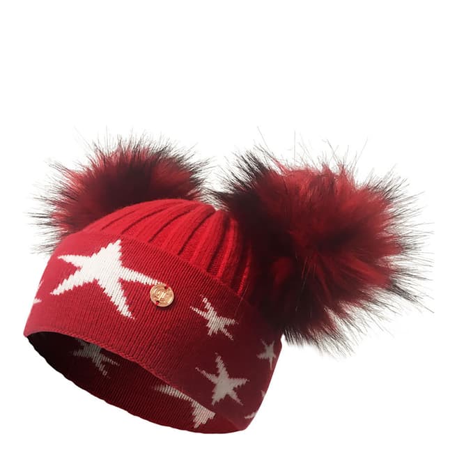 Look Like Cool Red/White Little Stars Beanie Hat