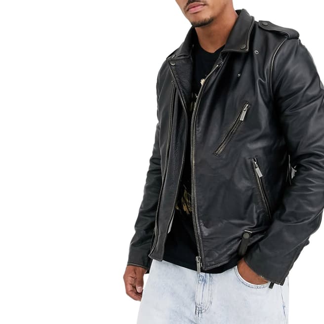Bolongaro Trevor Black Blade Leather Biker Jacket