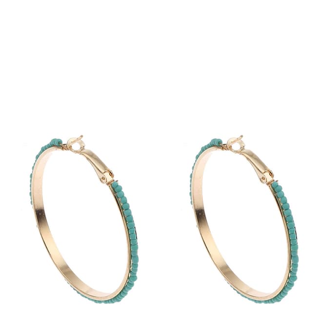 Chloe Collection by Liv Oliver 18K Turquoise Hoop Earrings