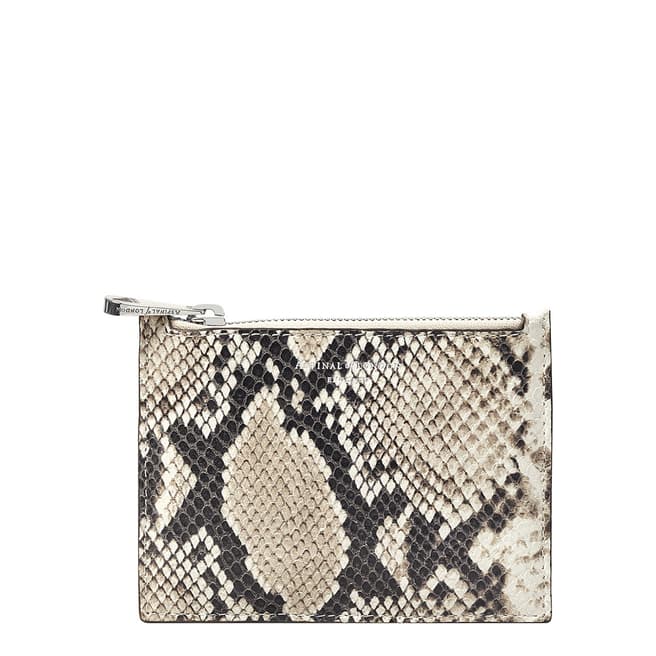 Aspinal of London Essential Flat Pouch Small Natural Python Embossed