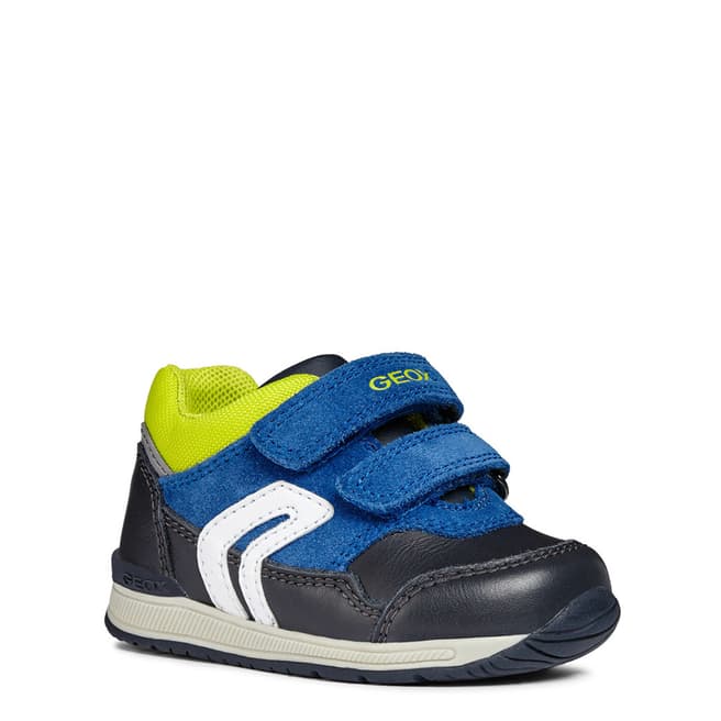 Geox Blue/Lime Suede Trainer