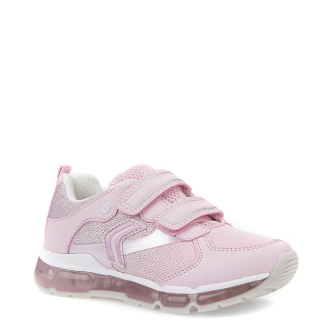 Geox Pink/White Velcro Light Up Trainer