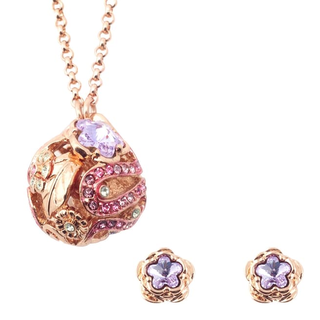 Bill Skinner Rose Gold Botanical Earring and Necklace Set