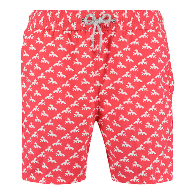 Love Brand & Co Red Crimson Coral Swim Shorts