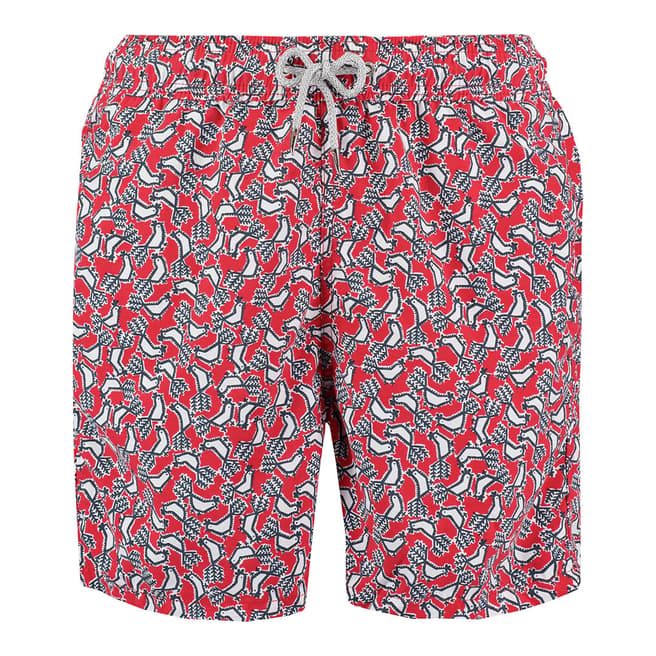 Love Brand & Co Red Multi Crazy Chick Swim Shorts