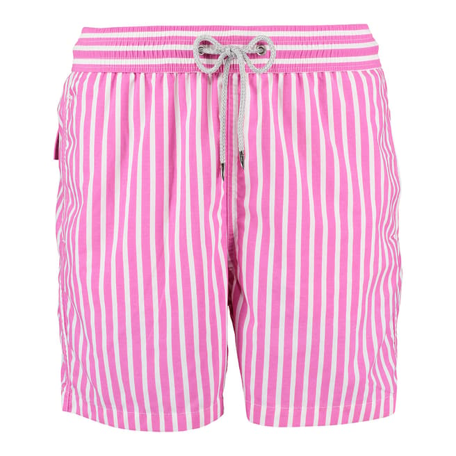 Love Brand & Co Pink and White Fuchsia Candy  Swim Shorts