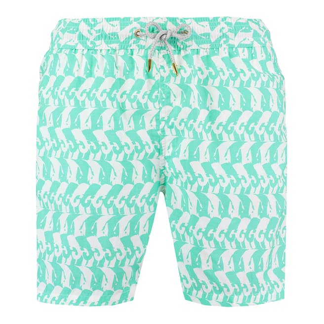 Love Brand & Co Green Heads Or Tails Swim Shorts