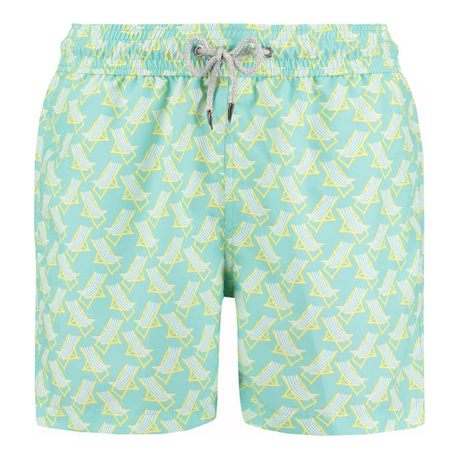 Love Brand & Co Green Multi Laid Back  Swim Shorts
