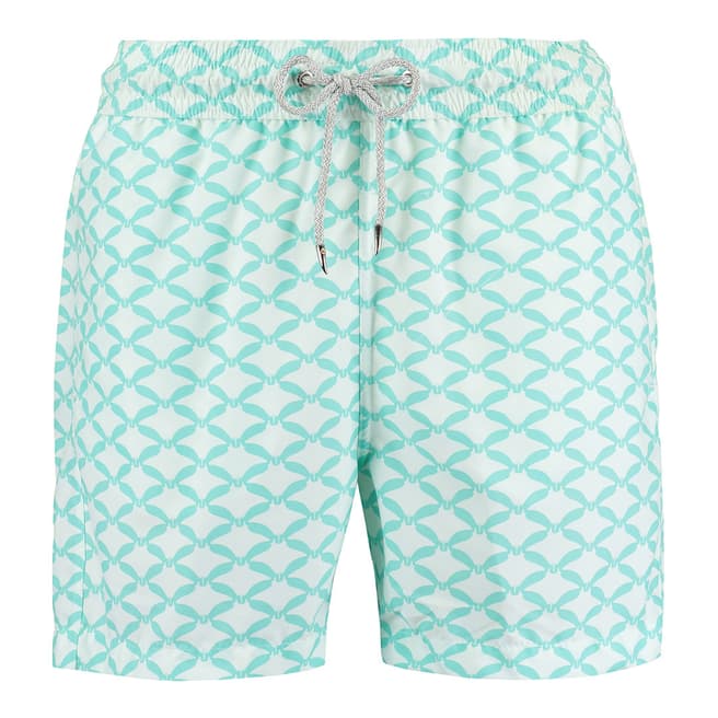 Love Brand & Co Blue and White Manta Majesty Swim Shorts