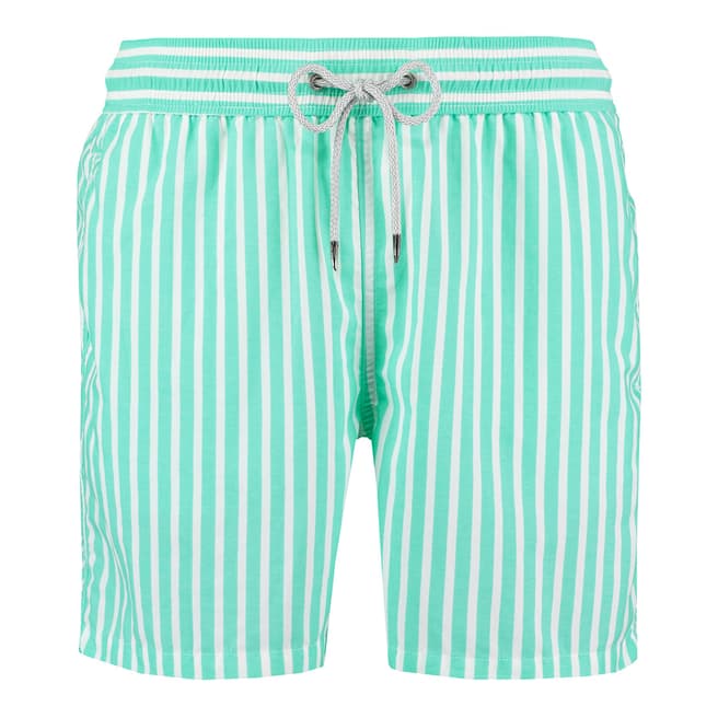 Love Brand & Co Green and White Mint Candy  Swim Shorts
