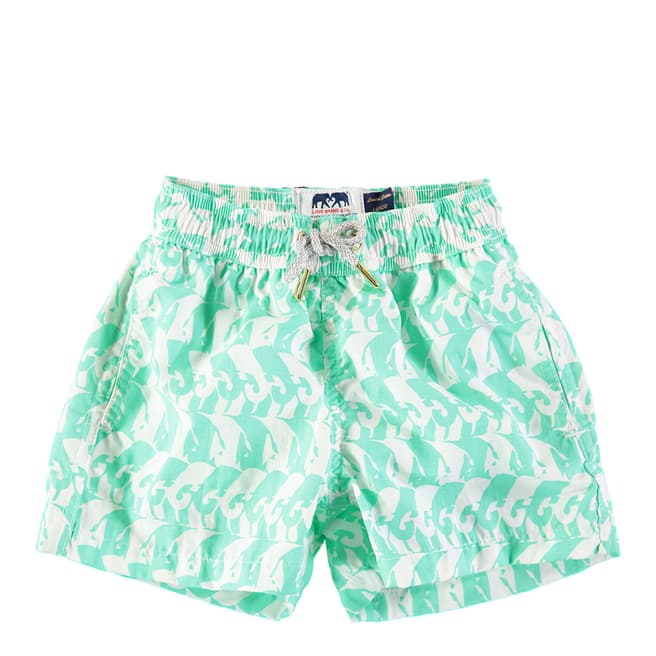 Love Brand & Co Green Heads Or Tails Classic Swim Shorts