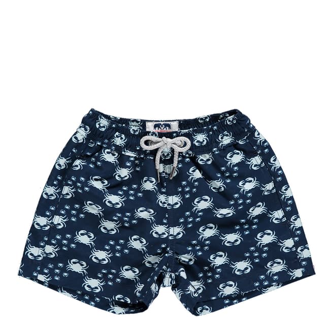 Love Brand & Co Navy Blue The Two Crabs Classic Swim Shorts