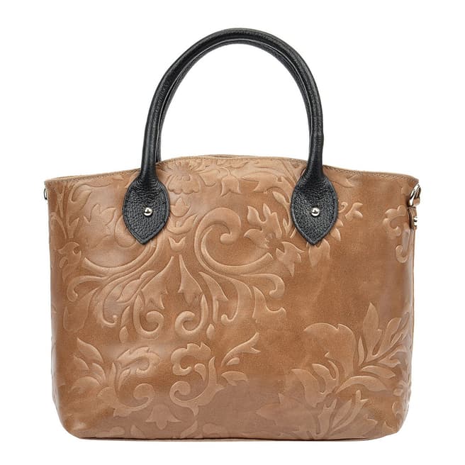 Renata Corsi Beige Leather Top Handle Bag