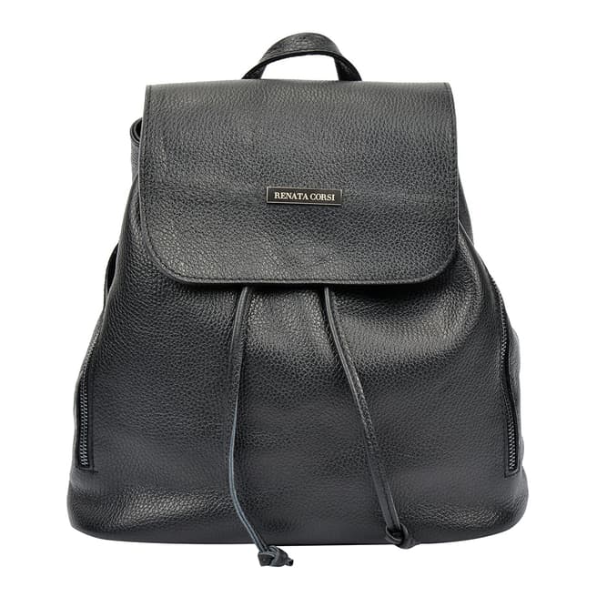 Renata Corsi Black Leather Backpack