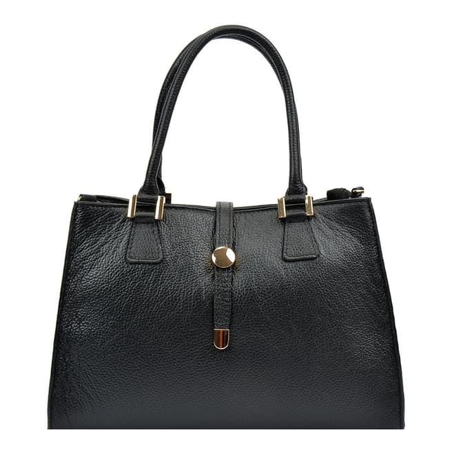 Renata Corsi Black Leather Tote Bag
