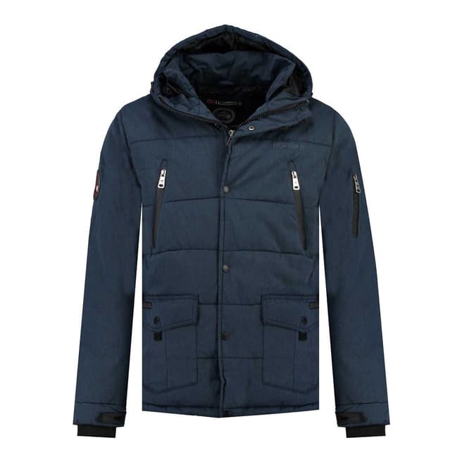 Geographical Norway Mens Navy Amarily Padded Hood Jacket