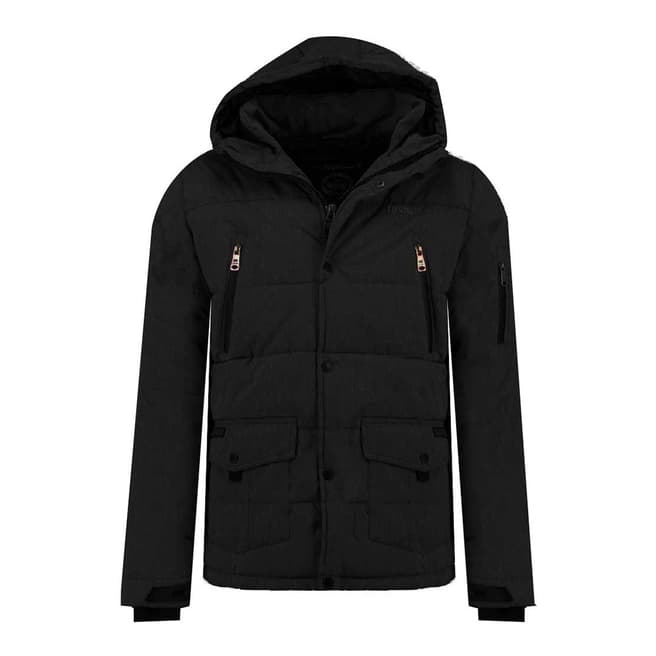 Geographical Norway Mens Black Amarily Padded Hood Jacket