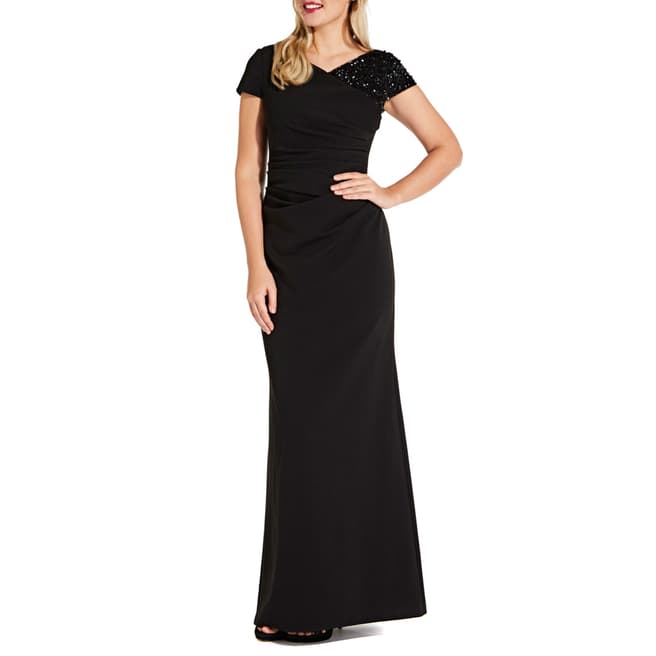 Adrianna Papell Black Fitted Long Dress