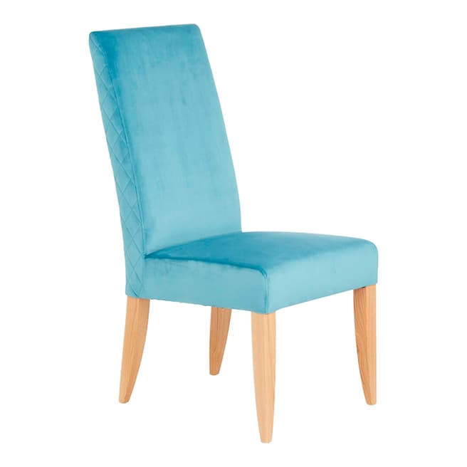 Serene Furnishings 2 X Hendon Oak Legs Cyan Dining Chair