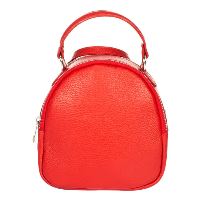 Giulia Massari Red Leather Backpack