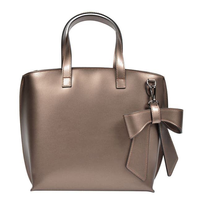 Luisa Vannini Bronze Leather Top Handle Bag
