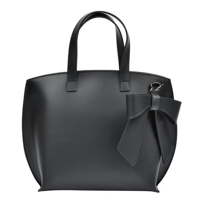 Luisa Vannini Black Leather Top Handle Bag