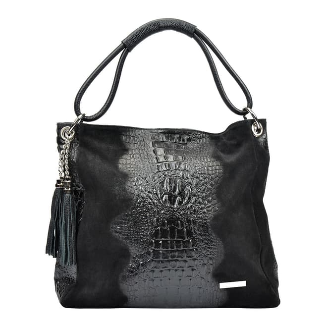 Luisa Vannini Black Leather Shoulder Bag