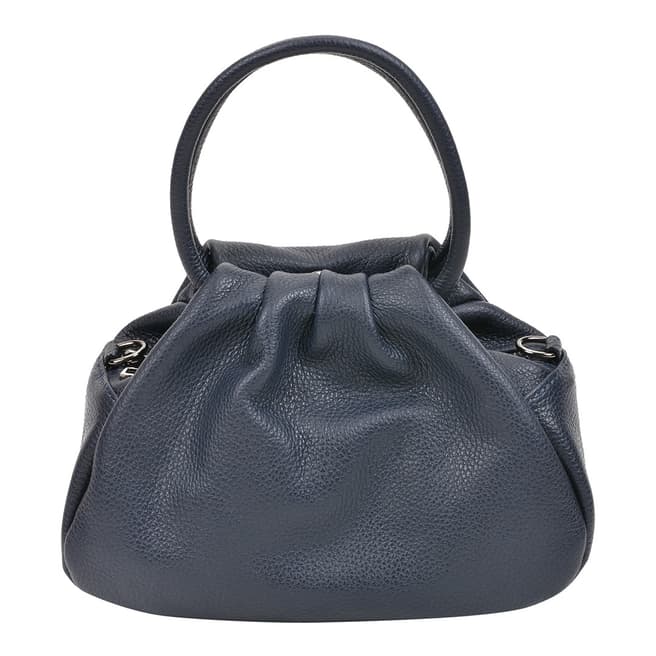 Luisa Vannini Navy Leather Top Handle Bag