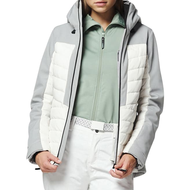 O'Neill White/Grey Baffle Igneous Ski Jacket