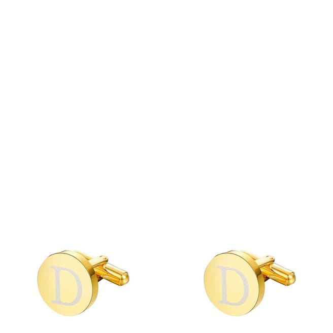 Stephen Oliver 18K Gold Plated Initial "D" Cufflinks