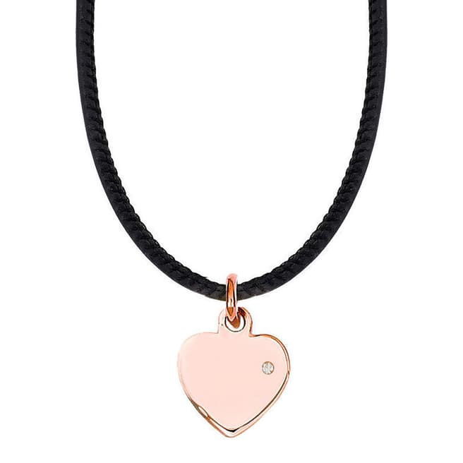 Liv Oliver 18K Rose Gold Plated Heart Charm Necklace