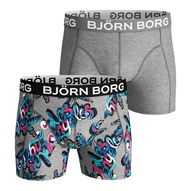 BJORN BORG Grey Multi Shorts La Happy 2 Pack