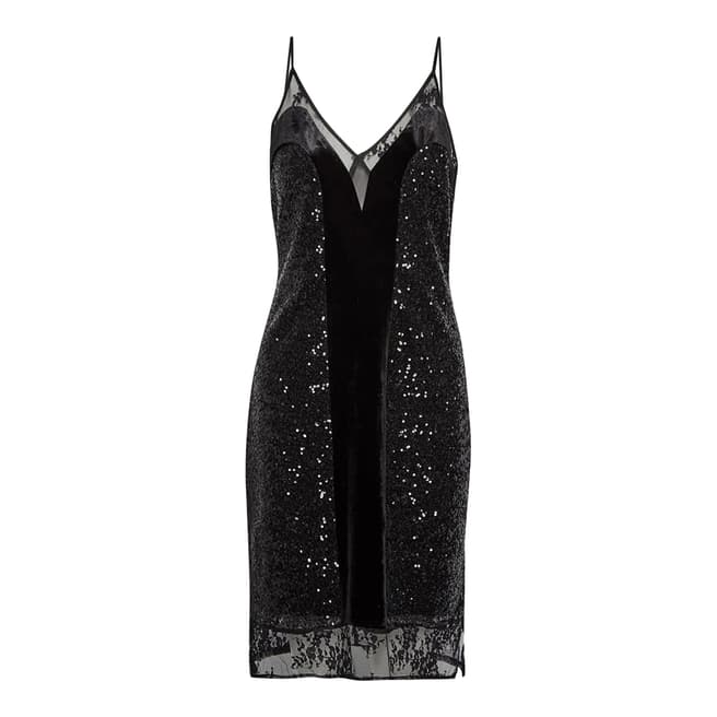 French Connection Black Iris Sequin Dress