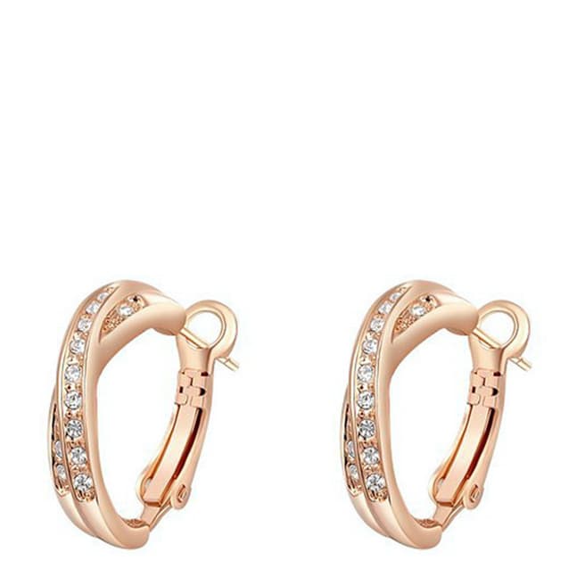 Ma Petite Amie Rose Gold Plated Cross Clip Earrings