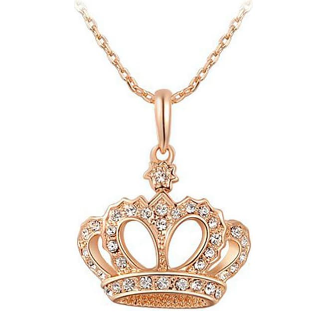 Ma Petite Amie Rose Gold Plated Crown Necklace